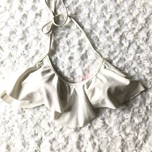 Victoria’s Secret white ruffle halter top bikini